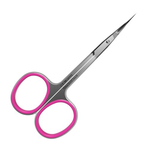 Staleks Professional Cuticle Scissors – Stainless Steel, Extra Fine Curved Blades, Smart 40 Type 3 SS-40/3 for Precise Manicure Avelisse