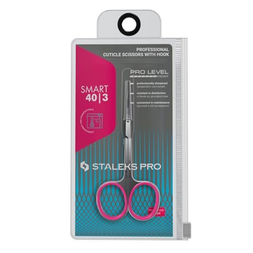 Staleks Professional Cuticle Scissors – Stainless Steel, Extra Fine Curved Blades, Smart 40 Type 3 SS-40/3 for Precise Manicure Avelisse