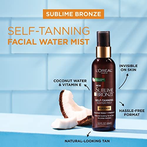 L'Oreal Paris Sublime Bronze Self Tanning Facial Mist - Water-Based with Coconut Water & Vitamin E, 3 fl. oz Avelisse