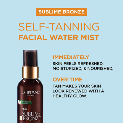 L'Oreal Paris Sublime Bronze Self Tanning Facial Mist - Water-Based with Coconut Water & Vitamin E, 3 fl. oz Avelisse