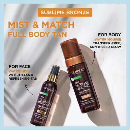L'Oreal Paris Sublime Bronze Self Tanning Facial Mist - Water-Based with Coconut Water & Vitamin E, 3 fl. oz Avelisse