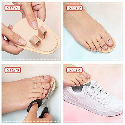 Nuanchu 6-Piece Double Toe Straightener & Hammer Toe Splint Corrector for Foot Pain Relief