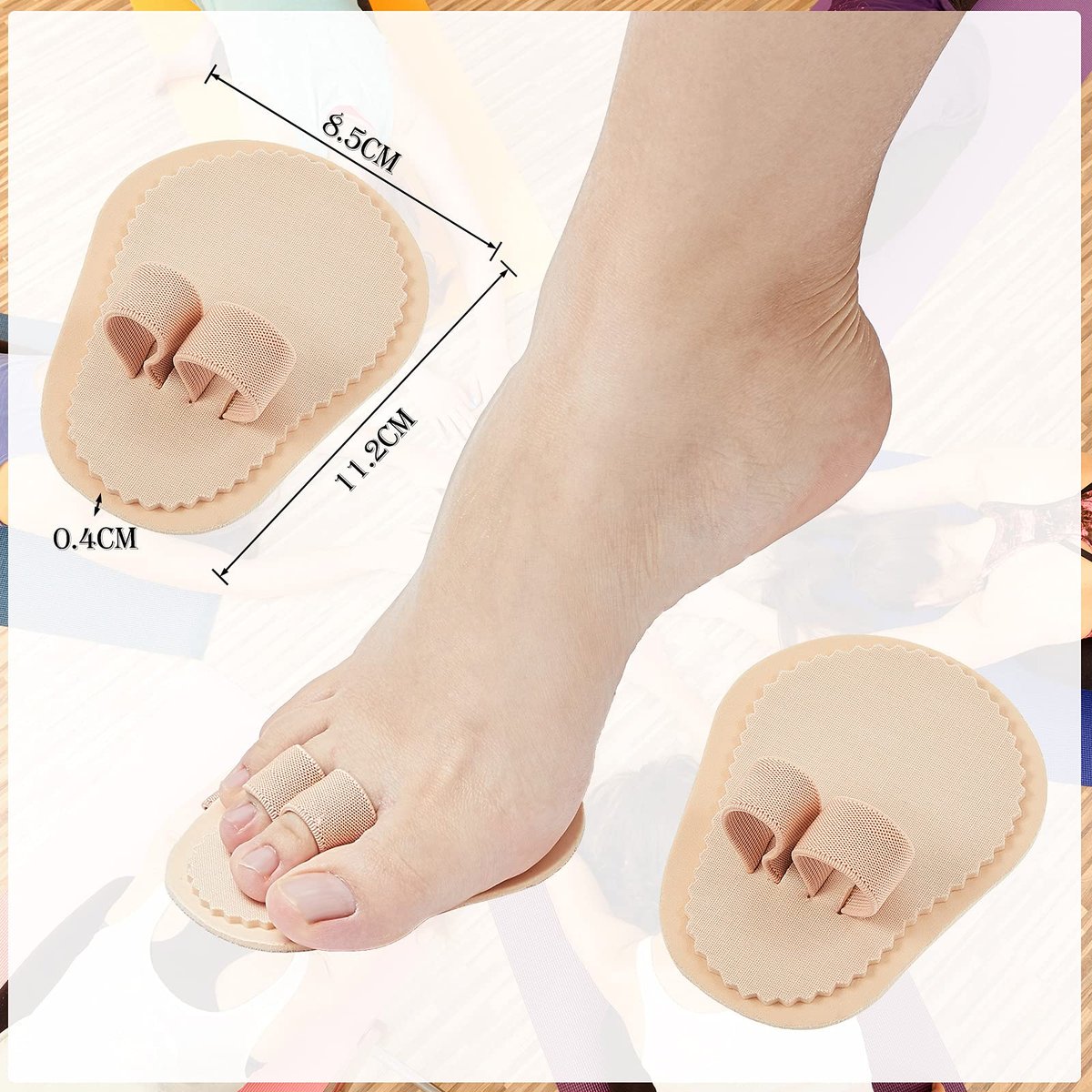 Nuanchu 6-Piece Double Toe Straightener & Hammer Toe Splint Corrector for Foot Pain Relief - görsel 3