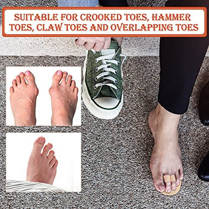 Nuanchu 6-Piece Double Toe Straightener & Hammer Toe Splint Corrector for Foot Pain Relief