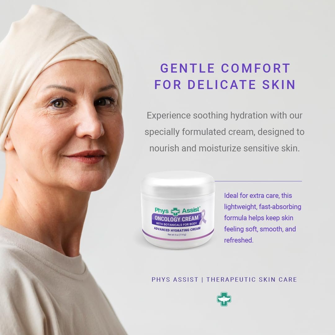 PhysAssist Oncology Cream 4 oz + Lip Balm – Hydrating & Soothing for Stressed Skin, Clinically Tested, Non-Irritant Avelisse