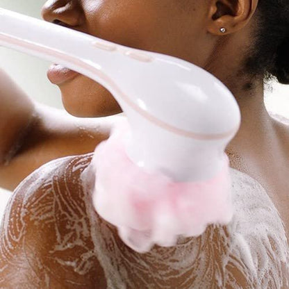 Finishing Touch Flawless Cleanse Spa Electric Body Brush – 3 Multi-Purpose Heads for Full Body Exfoliation & Cleansing (Rose) Avelisse