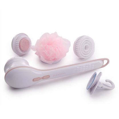 Finishing Touch Flawless Cleanse Spa Electric Body Brush – 3 Multi-Purpose Heads for Full Body Exfoliation & Cleansing (Rose) Avelisse