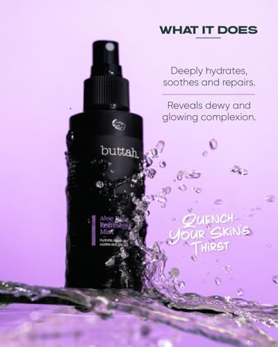 Buttah Skin Aloe Rose Refreshing Mist 4oz - Hydrating Rose Water Face Spray for Men & Women Avelisse