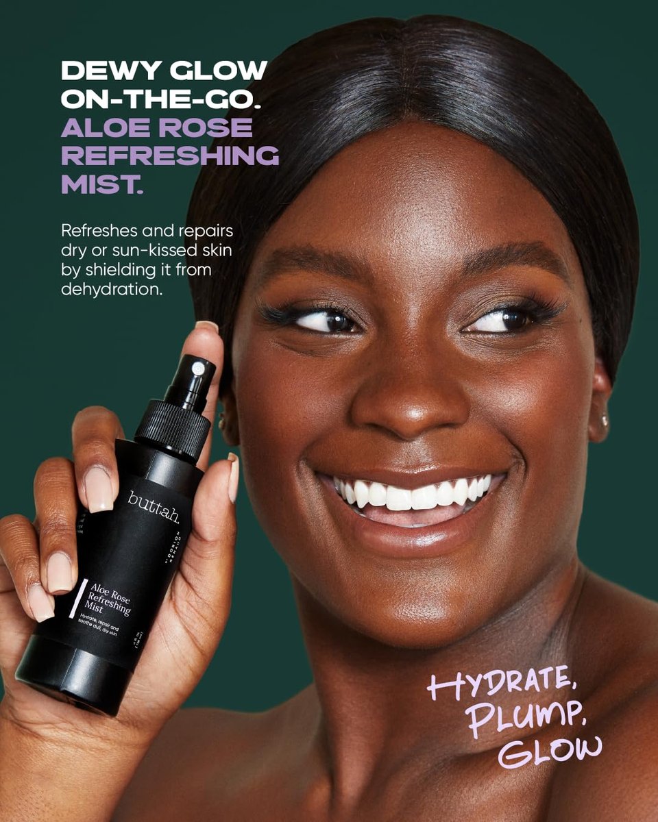 Buttah Skin Aloe Rose Refreshing Mist 4oz - Hydrating Rose Water Face Spray for Men & Women Avelisse