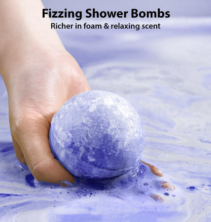 Sleep Well Bubble Bath Bombs – Melatonin Infused Lavender & Chamomile Essential Oils, Luxurious Bath for Dry Skin, Perfect Self Care Gifts for Women and Men (Blue, 1 Pack) Avelisse