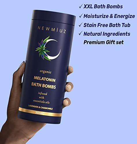 Sleep Well Bubble Bath Bombs – Melatonin Infused Lavender & Chamomile Essential Oils, Luxurious Bath for Dry Skin, Perfect Self Care Gifts for Women and Men (Blue, 1 Pack) Avelisse