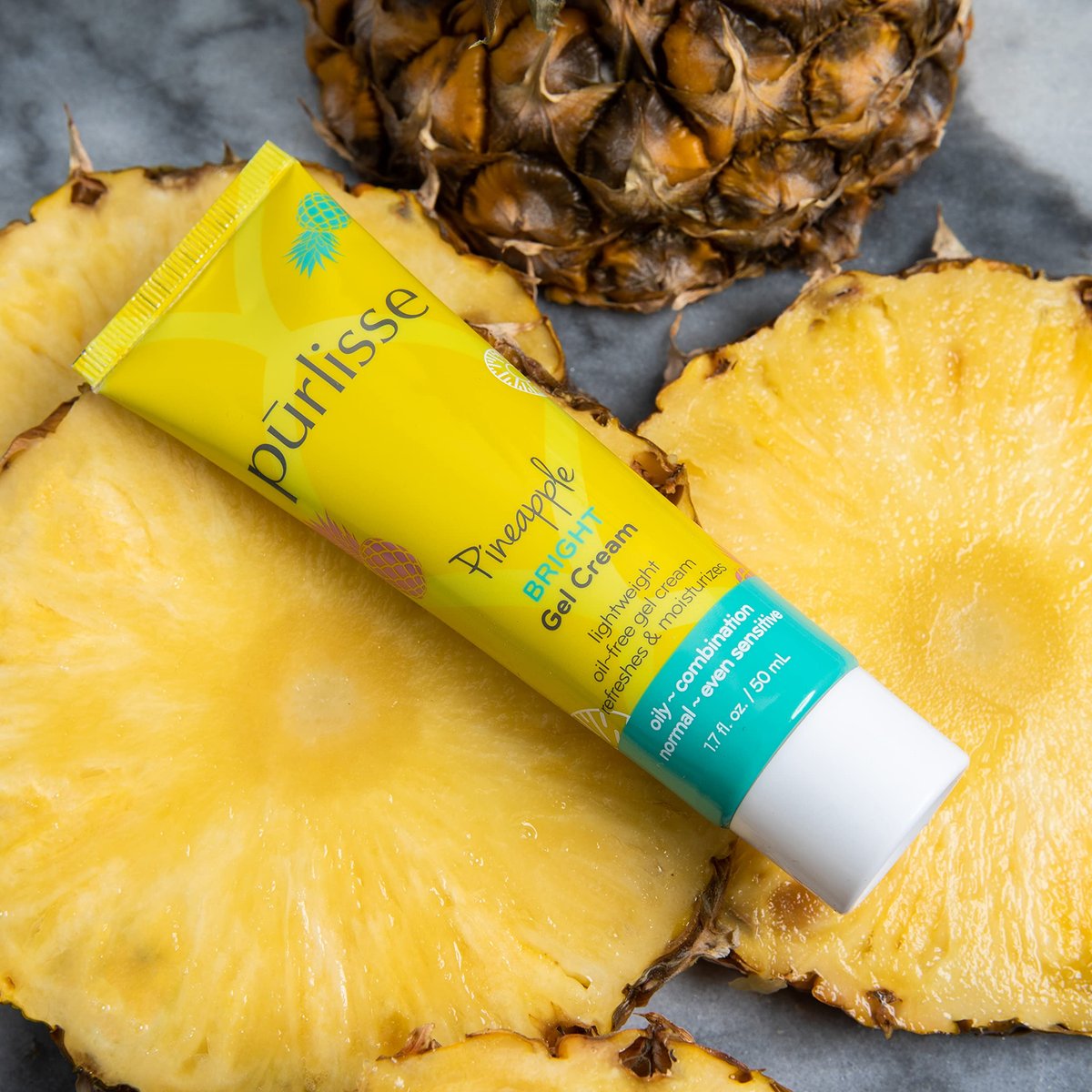 Purlisse Pineapple Brightening Gel Cream – Cruelty-Free, Clean & Paraben-Free Moisturizer for Radiant Skin (1.7 fl oz) - görsel 9