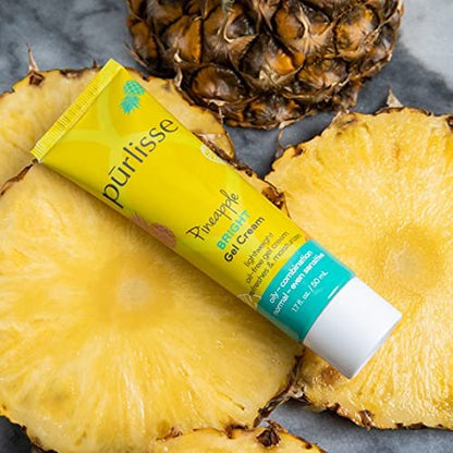 Purlisse Pineapple Brightening Gel Cream – Cruelty-Free, Clean & Paraben-Free Moisturizer for Radiant Skin (1.7 fl oz)