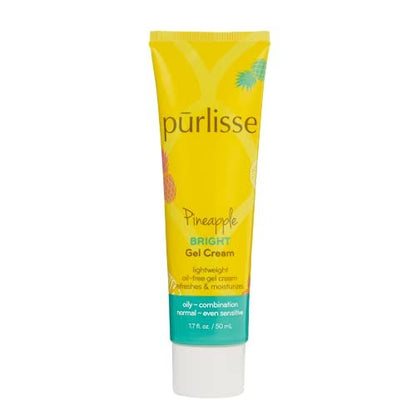 Purlisse Pineapple Brightening Gel Cream – Cruelty-Free, Clean & Paraben-Free Moisturizer for Radiant Skin (1.7 fl oz)