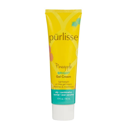 Purlisse Pineapple Brightening Gel Cream – Cruelty-Free, Clean & Paraben-Free Moisturizer for Radiant Skin (1.7 fl oz)