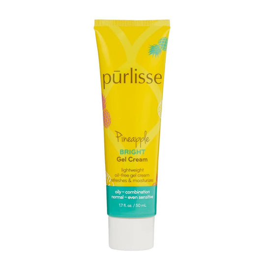 Purlisse Pineapple Brightening Gel Cream – Cruelty-Free, Clean & Paraben-Free Moisturizer for Radiant Skin (1.7 fl oz)