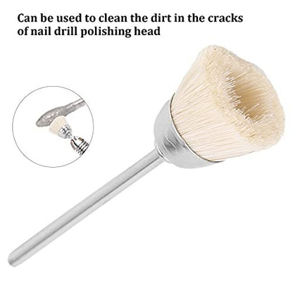 Professional Nail Drill Bit Set Cleaning Brushes – White, for Manicure & Pedicure Nail Art Tools