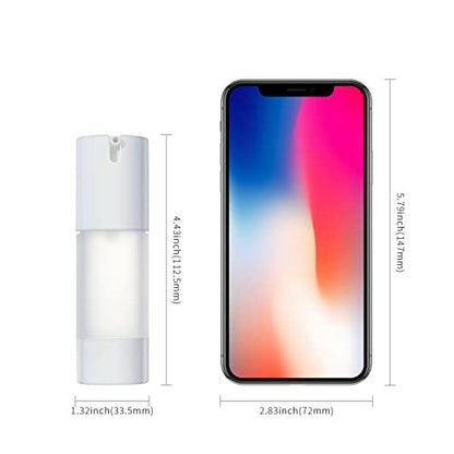 LONGWAY 3-Pack Empty Refillable Airless Pump Bottles – 1 oz / 30 ml Frosted Travel Foundation Containers for Lotion, Cream, Gel, Hair Oil & Hand Sanitizer