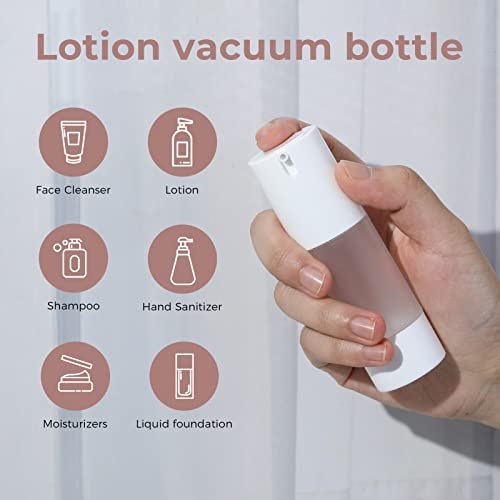 LONGWAY 3-Pack Empty Refillable Airless Pump Bottles – 1 oz / 30 ml Frosted Travel Foundation Containers for Lotion, Cream, Gel, Hair Oil & Hand Sanitizer - görsel 4