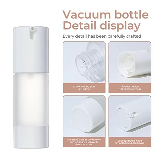 LONGWAY 3-Pack Empty Refillable Airless Pump Bottles – 1 oz / 30 ml Frosted Travel Foundation Containers for Lotion, Cream, Gel, Hair Oil & Hand Sanitizer - görsel 6
