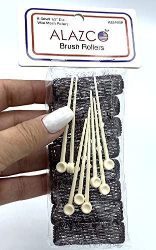 16-Piece Vintage Style Hair Rollers - Mini Small Brush Rollers Mesh Curlers with Flexible Locking Pins for Small Curls & Short Hair - görsel 8