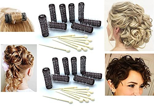 16-Piece Vintage Style Hair Rollers - Mini Small Brush Rollers Mesh Curlers with Flexible Locking Pins for Small Curls & Short Hair - görsel 6