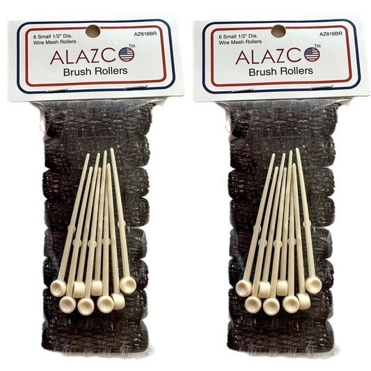 16-Piece Vintage Style Hair Rollers - Mini Small Brush Rollers Mesh Curlers with Flexible Locking Pins for Small Curls & Short Hair