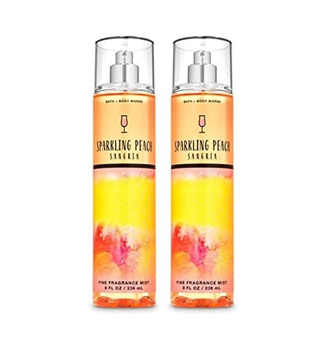 Bath & Body Works Sparkling Peach Sangria Fine Fragrance Mist - Pack of 2 (8 oz Each) - görsel 1