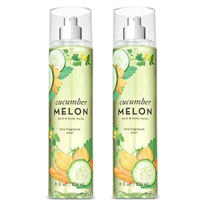 Bath & Body Works Cucumber Melon Fine Fragrance Mist - 2 Pack (8 oz Each) Avelisse