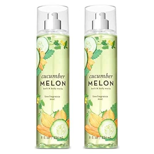 Bath & Body Works Cucumber Melon Fine Fragrance Mist - 2 Pack (8 oz Each) Avelisse