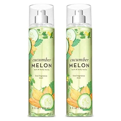Bath & Body Works Cucumber Melon Fine Fragrance Mist - 2 Pack (8 oz Each) Avelisse