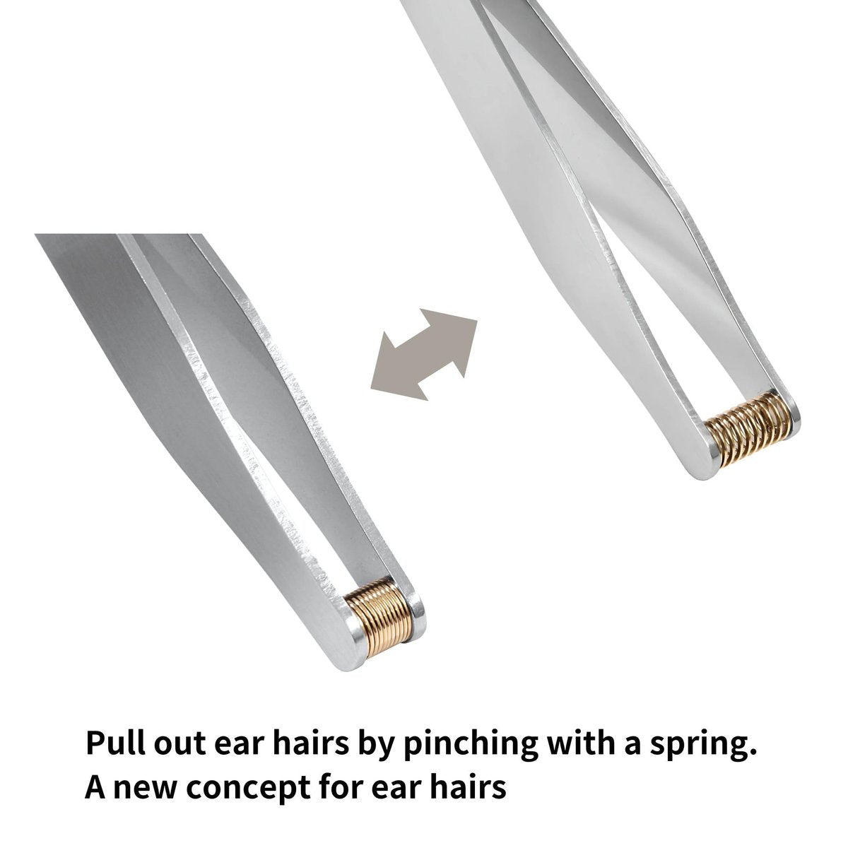 Seki Japan Ear Hair Trimmer Clipper Cutter Tweezers Shape with Spring Safe Design for Hair Removal, Japanese Stainless Steel Avelisse