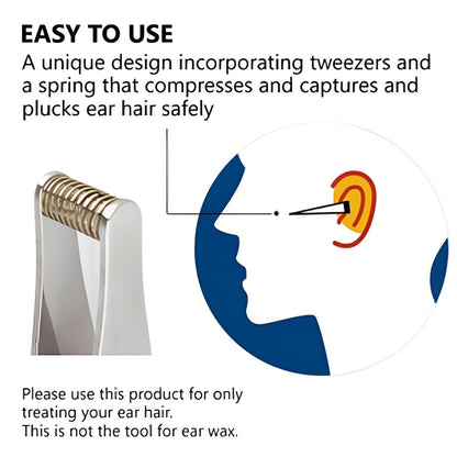 Seki Japan Ear Hair Trimmer Clipper Cutter Tweezers Shape with Spring Safe Design for Hair Removal, Japanese Stainless Steel Avelisse