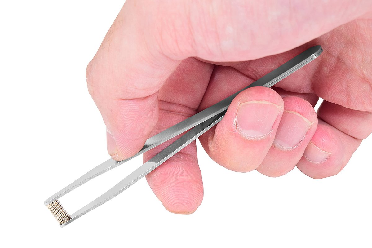 Seki Japan Ear Hair Trimmer Clipper Cutter Tweezers Shape with Spring Safe Design for Hair Removal, Japanese Stainless Steel Avelisse