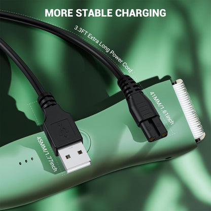 MEROM Charger Compatible with Meridian Grooming Electric Shaver Trimmer – Replacement Charging Cable Power Cord Adapter (3.3 ft, Black)