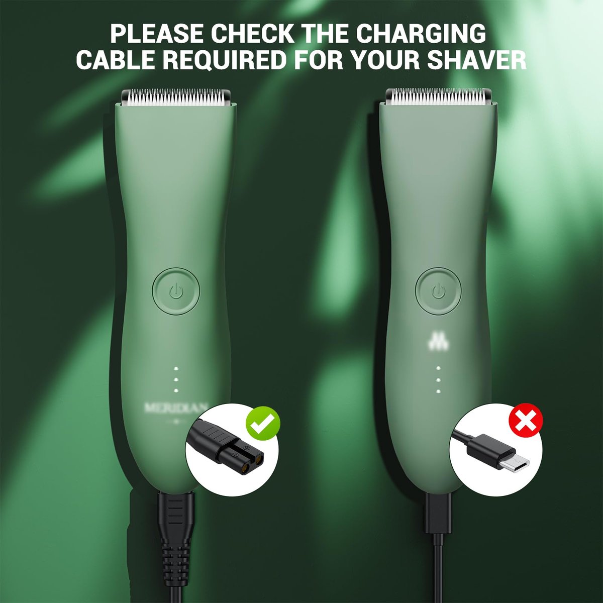 MEROM Charger Compatible with Meridian Grooming Electric Shaver Trimmer – Replacement Charging Cable Power Cord Adapter (3.3 ft, Black) - görsel 8