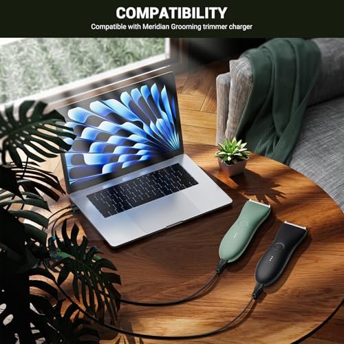 MEROM Charger Compatible with Meridian Grooming Electric Shaver Trimmer – Replacement Charging Cable Power Cord Adapter (3.3 ft, Black) - görsel 3