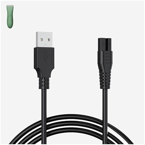 MEROM Charger Compatible with Meridian Grooming Electric Shaver Trimmer – Replacement Charging Cable Power Cord Adapter (3.3 ft, Black) - görsel 1