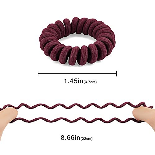 Spiral Hair Ties Cloth Rose 12 Pack - No Crease Coil Ponytail Holders for Thick & All Hair Types - görsel 4