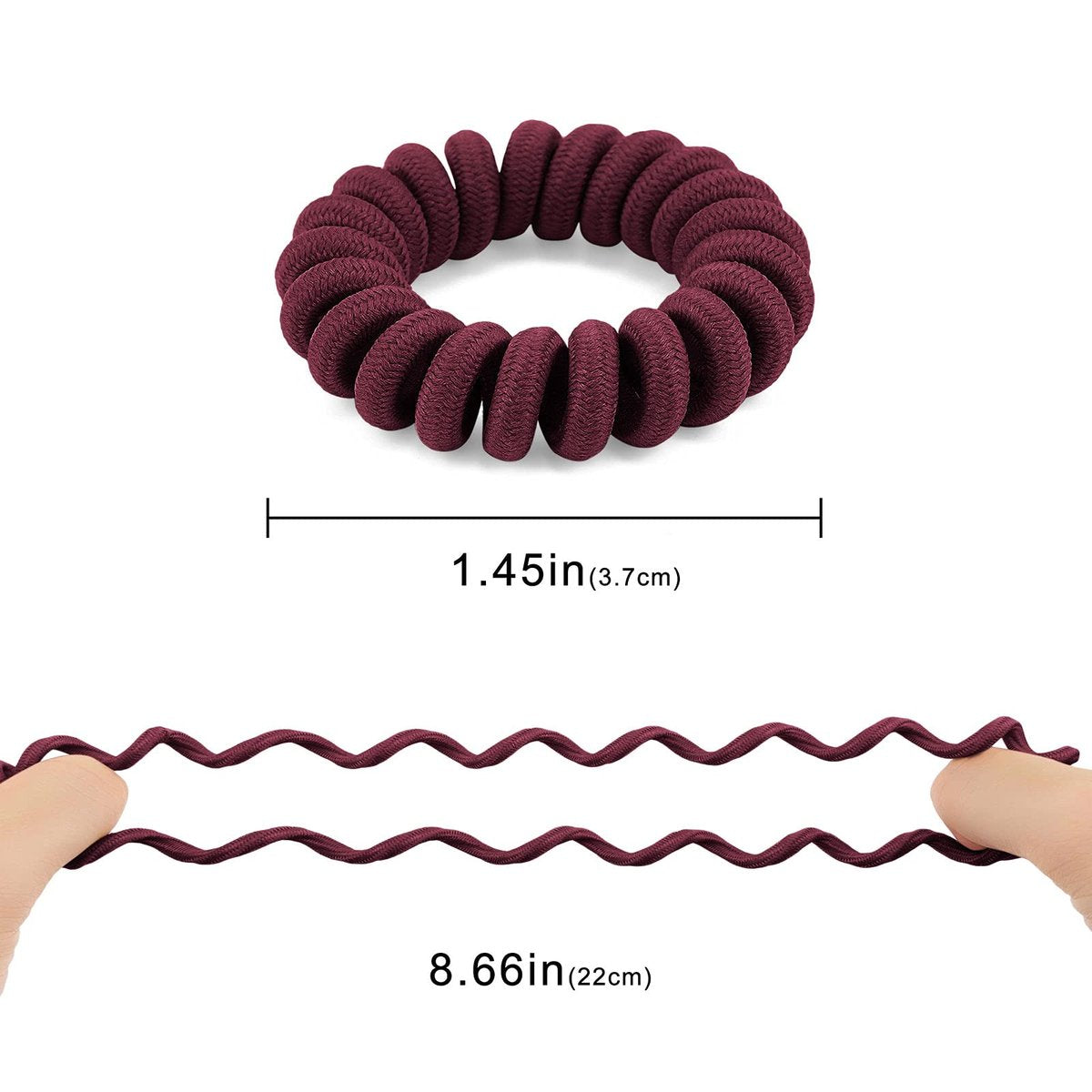 Spiral Hair Ties Cloth Rose 12 Pack - No Crease Coil Ponytail Holders for Thick & All Hair Types - görsel 3