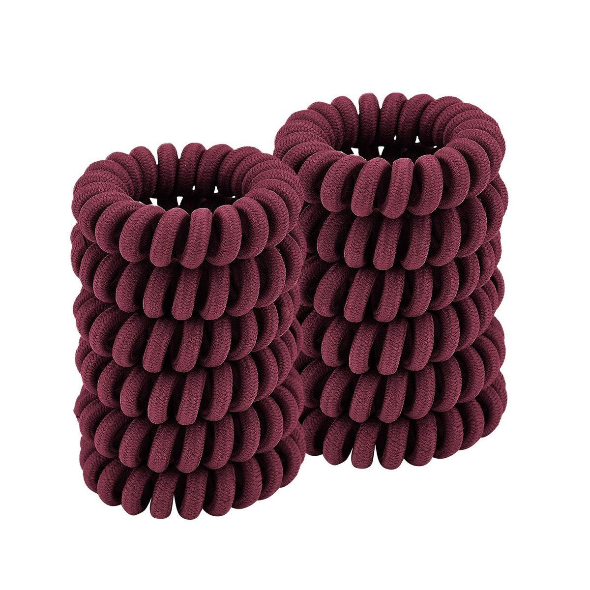 Spiral Hair Ties Cloth Rose 12 Pack - No Crease Coil Ponytail Holders for Thick & All Hair Types - görsel 1