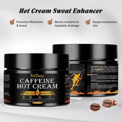 VIOFAIRY Caffeine Anti Cellulite Hot Cream - Body Sculpting & Sweat Workout Enhancer for Women & Men - Firming & Slimming Cream for Thighs, Belly, Butt & Legs - 4.23 oz Avelisse