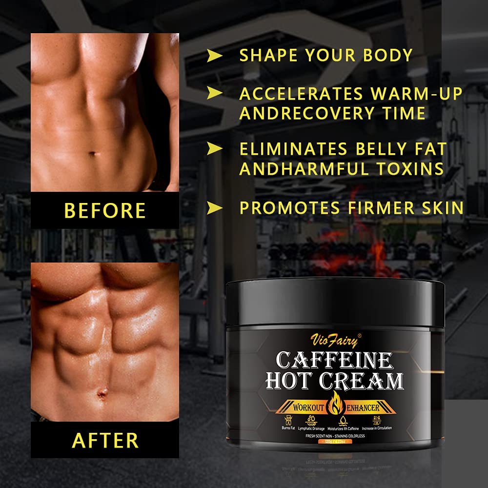 VIOFAIRY Caffeine Anti Cellulite Hot Cream - Body Sculpting & Sweat Workout Enhancer for Women & Men - Firming & Slimming Cream for Thighs, Belly, Butt & Legs - 4.23 oz Avelisse