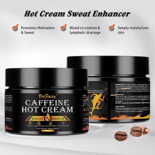 VIOFAIRY Caffeine Anti Cellulite Hot Cream - Body Sculpting & Sweat Workout Enhancer for Women & Men - Firming & Slimming Cream for Thighs, Belly, Butt & Legs - 4.23 oz Avelisse