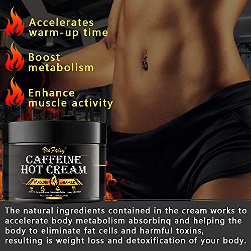 VIOFAIRY Caffeine Anti Cellulite Hot Cream - Body Sculpting & Sweat Workout Enhancer for Women & Men - Firming & Slimming Cream for Thighs, Belly, Butt & Legs - 4.23 oz Avelisse