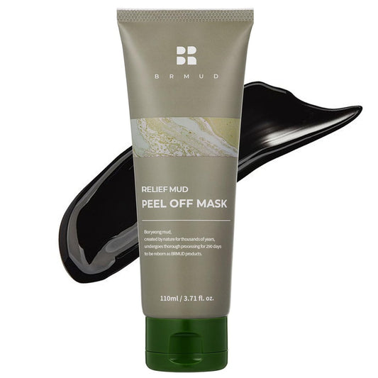 BRMUD Relief Mud Peel Off Mask – Gentle, Hypoallergenic Exfoliating Deep Pore Blackhead Cleanser & Sebum Control – Korean Skincare for All Skin Types (3.72 fl oz) Avelisse
