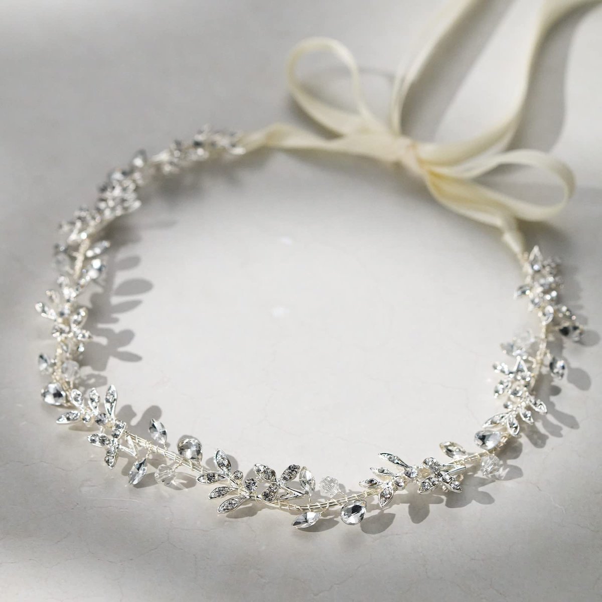 SWEETV Rhinestones Bridal Headband Silver Crystal Wedding Headpiece for Bride Bridesmaid Flower Girl Hair Accessories Avelisse