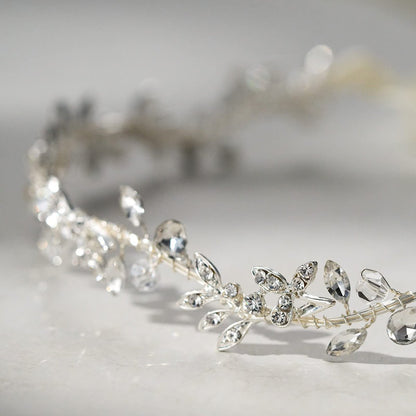 SWEETV Rhinestones Bridal Headband Silver Crystal Wedding Headpiece for Bride Bridesmaid Flower Girl Hair Accessories Avelisse