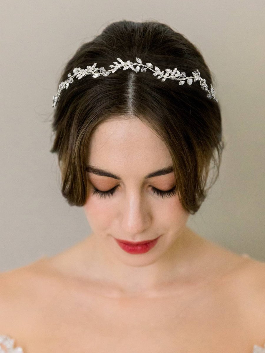 SWEETV Rhinestones Bridal Headband Silver Crystal Wedding Headpiece for Bride Bridesmaid Flower Girl Hair Accessories Avelisse