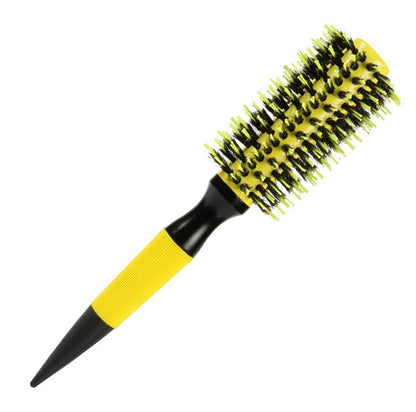 Healthcom 3 in 1 Ceramic & Ionic Bristle Round Barrel Hair Brush Set for Women & Men - Professional Styling, Blow Drying, Curling with Boar Bristle Brush & Scalp Comb (Yellow) Avelisse